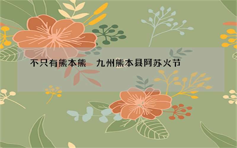 不只有熊本熊 九州熊本县阿苏火节